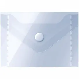 Папка-конверт на кнопке OfficeSpace А7 (74*105мм), 150мкм, пластик, прозрачная