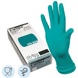 Перчатки медицинские смотровые Manual XN 809 нитриловые зеленые (размер XL, 50 штук/25 пар в упаковке)
