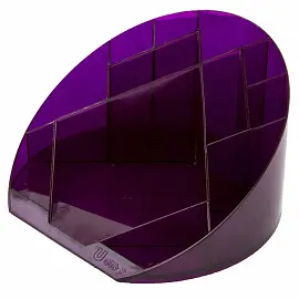 Подставка-органайзер для канцелярских принадлежностей Attache Яркий офис 12 отделений фиолетовая 10x17.5x17.5 см