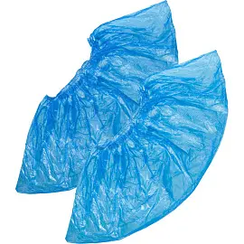 Бахилы одноразовые полиэтиленовые EleGreen текстурированные 3.5 г голубые (с двойной резинкой, 500 пар в упаковке)