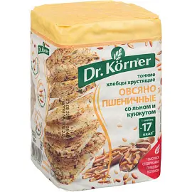 Хлебцы Dr.Korner Овсяно-пшеничные со льном и кунжутом многозерновые 100 г