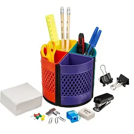 Набор канцелярский Attache Квартет пластиковый 16 предметов разноцветный вращающийся