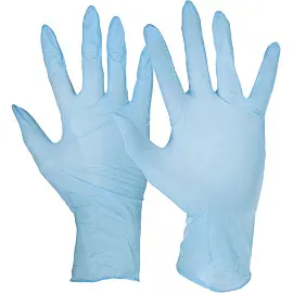 Перчатки медицинские смотровые нитриловые нестерильные неопудренные размер M (7-8) голубые (100 штук в упаковке)