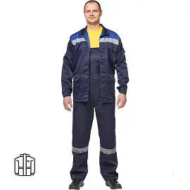 Куртка рабочая летняя мужская л03-КУ с СОП синяя (размер 44-46 рост 182-188)