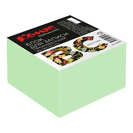 Блок для записей Комус BC 90х90х50 зеленый пастель на склейке