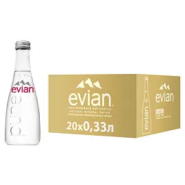 Вода минеральная Evian негазированная 0.33 л (20 штук в упаковке)