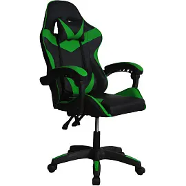 Кресло игровое Gramber черное/зеленное (экокожа, пластик)