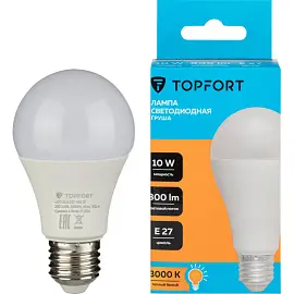 Лампа светодиодная Topfort E27 10W 3000K груша
