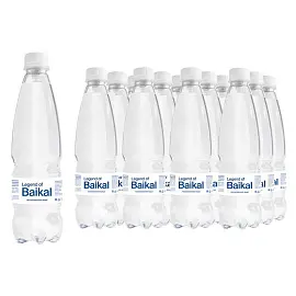 Вода питьевая LEGEND of BAIKAL газированная 0,5 л (12 штук в упаковке)