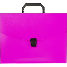 Папка-портфель пластиковая Attache Neon А4 розовая (335x230 мм, 1 отделение)