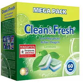 Таблетки для посудомоечных машин Clean&Fresh All in 1 (60 штук в упаковке)