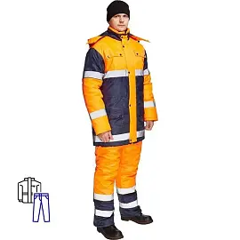 Костюм сигнальный зимний Спектр-1 КБР c СОП куртка и брюки (размер 56-58, рост 182-188)