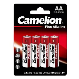 Батарейка АА пальчиковая Camelion Plus Alkaline (4 штуки в упаковке)