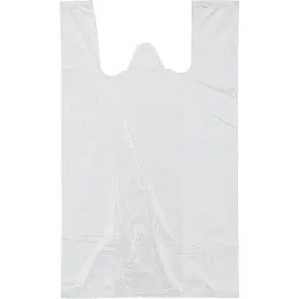 Пакет-майка ПНД 12 мкм белый (25+12x45 см, 100 штук в упаковке)