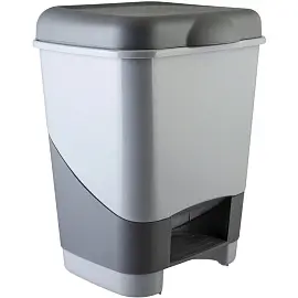 Контейнер для мусора с педалью Полимербыт 20 л пластик серый/темно-серый(33х32.5х41.5 см)