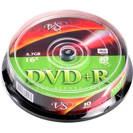 Диск DVD+R VS 4.7 ГБ 16x cake box VSDVDPRCB1001 (10 штук в упаковке)