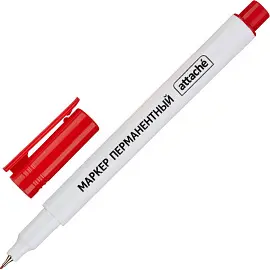 Маркер перманентный Attache красный (толщина линии 0,5 мм) игольчатый наконечник