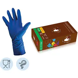 Перчатки медицинские смотровые S&C High Risk TL210 латексные неопудренные синие (размер S, 50 штук/25 пар в упаковке в упаковке)