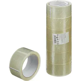 Клейкая лента упаковочная 48 мм х 66 м 40 мкм прозрачная (6 штук в упаковке)