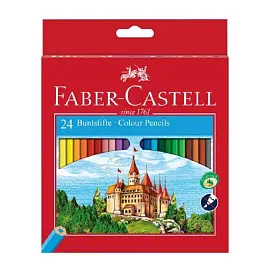 Карандаши цветные Faber-Castell Grip Eco Замок 24 цвета шестигранные