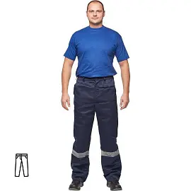 Брюки рабочие летние мужские л03-БР с СОП синие (размер 64-66 рост 158-164)