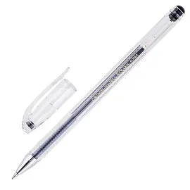 Ручка гелевая неавтоматическая Crown Hi-Jell черная (толщина линии 0.35 мм)