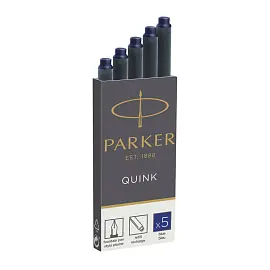 Картриджи чернильные для перьевой ручки Parker синие (5 штук в упаковке, артикул производителя 1950384)