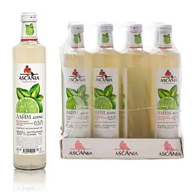 Напиток газированный Ascania лайм и мята 0.5 л (12 штук в упаковке)