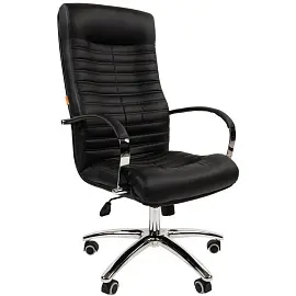 Кресло для руководителя Chairman 480 черное (экокожа, металл)