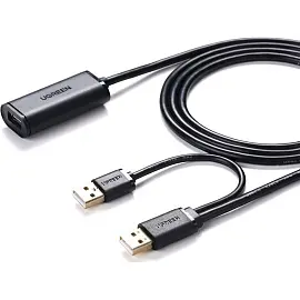 Кабель UGREEN удлинитель US137 USB 2.0 Active, 5м, черный (20213)