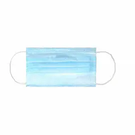 Маска медицинская одноразовая трехслойная голубая нестерильная на резинке (50 штук в упаковке)