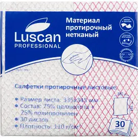 Материал протирочный нетканый Luscan Prof красный 110г 33,5х34,5см 30л/уп