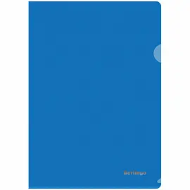 Папка-уголок Berlingo, А4, 180мкм, прозрачная синяя