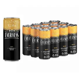 Напиток Evervess Tonic club Индиан Тоник газированный 0.33 л (12 штук в упаковке)