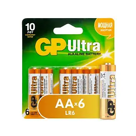 Батарейка АА пальчиковая GP Ultra (6 штук в упаковке)