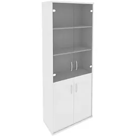 Шкаф для документов Riva со стеклом (белый, 770х365х1980 мм)