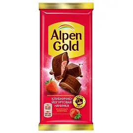 Шоколад Alpen Gold молочный с клубнично-йогуртовой начинкой 85 г
