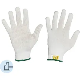 Перчатки рабочие защитные Manipula Specialist Микрон TNG-27/MG111 нейлоновые с ПВХ покрытием белые (15 класс, размер 8, M, 10 пар в упаковке)