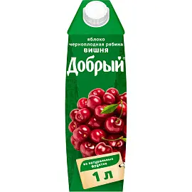 Сок Добрый яблоко/вишня/черноплодная рябина 1 л
