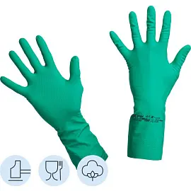 Перчатки нитриловые Vileda Professional универсальные зеленые (размер 9.5-10, XL, 102592)