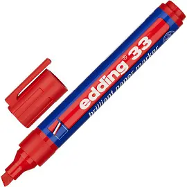 Маркер перманентный пигментный Edding E-33/002 красный (толщина линии 1,5-3 мм) скошенный наконечник