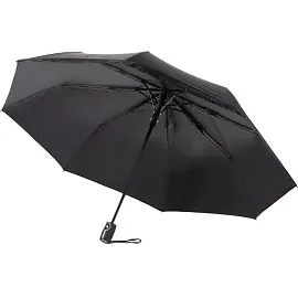 Зонт складной полуавтомат 8 спиц черный