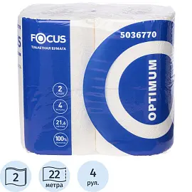 Бумага туалетная Focus Optimum 5036770 2-слойная белая (4 рулона в упаковке)
