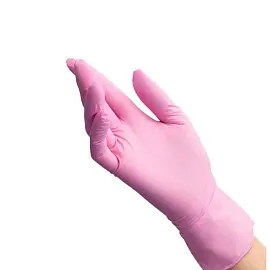 Перчатки нитрил, н/c, н/о, текстур, Benovy (M) 50п/уп, розовый
