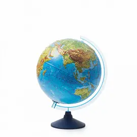 Глобус физико-политический рельефный Globen, 32см, интерактивный, с подсветкой от батареек на круглой подставке