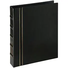 Альбом для монет OfficeSpace "Люкс" формат Optima, 230*270, на кольцах, черный, 10л., иск. кожа