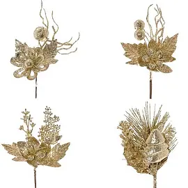 Украшение новогоднее Remeco Collection Цветок золотистое 10х7х17 см