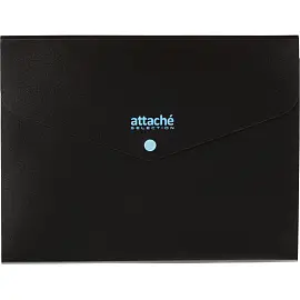 Папка-органайзер Attache Selection Black&Bluе А4 черная/голубая 3 отделения (325х245 мм)
