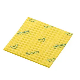 Салфетки хозяйственные Vileda Professional Бризи микроволокно (микрофибра)/вискоза/полипропилен 36x35 см 105 г/кв.м желтые 25 штук в упаковке (арт. пр