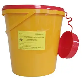 Емкость-контейнер для острого инструмента СЗПИ класса Б желтый 5 л (50 штук в упаковке)